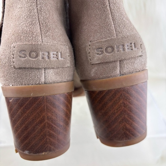 Sorel Taupe Suede Ankle Booties with Low Heel Size 7 Woman - Picture 4 of 11
